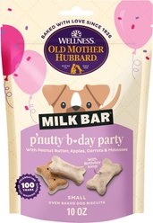 Old Mother Hubbard by Wellness Milk Bar P'Nutty B-Day Party Peanut Butter Biscuits Dog Treats, 10-oz bag