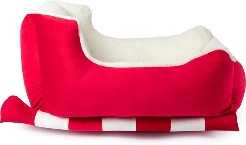 Show full view: Sherry Kline Pet Collection Holiday Sleigh Washable Dog Bed, Red, Medium: 22 x 32 x 15-in slide 3 of 6