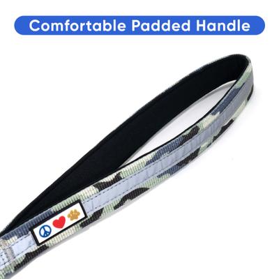 Show full view: Pawtitas Personalized Padded Reflective Short Dog Leash Camouflage Grey slide 4 of 7