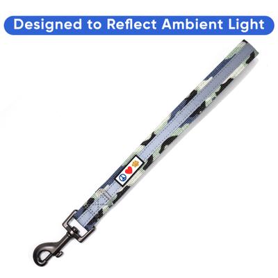 Show full view: Pawtitas Personalized Padded Reflective Short Dog Leash Camouflage Grey slide 5 of 7