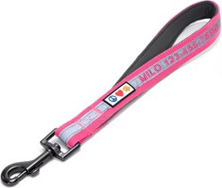 Pawtitas Personalized Padded Reflective Short Dog Leash, Pink