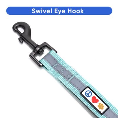 Show full view: Pawtitas Personalized Custom Embroidery Reflective Short Training Dog Leash with Padded Handle, Teal slide 7 of 8