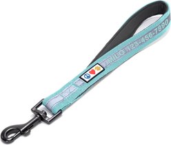 Pawtitas Personalized Custom Embroidery Reflective Short Training Dog Leash with Padded Handle, Teal