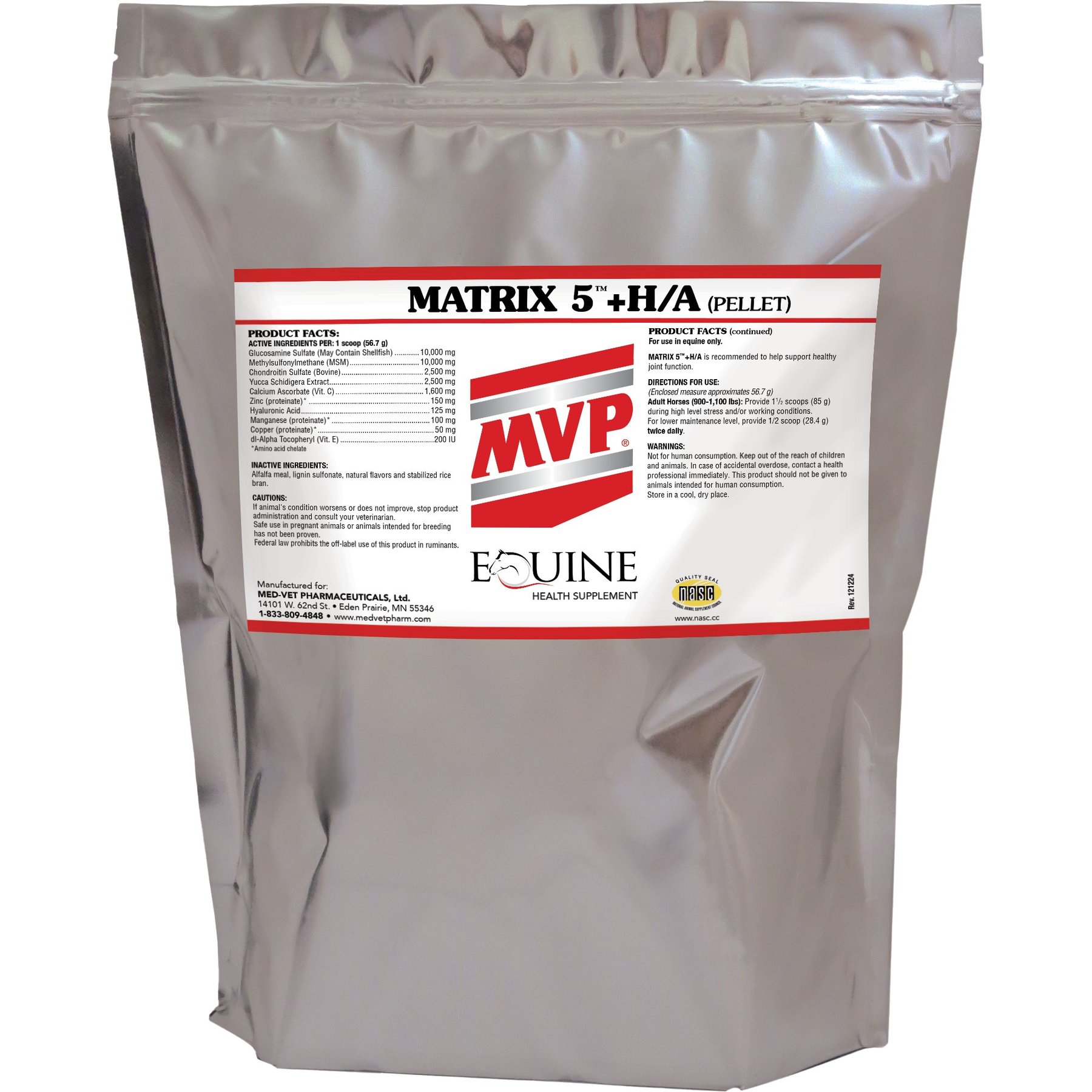 Med-Vet Pharmaceuticals (MVP) Matrix 5 H/A Pellets Horse Supplement, 10-lb