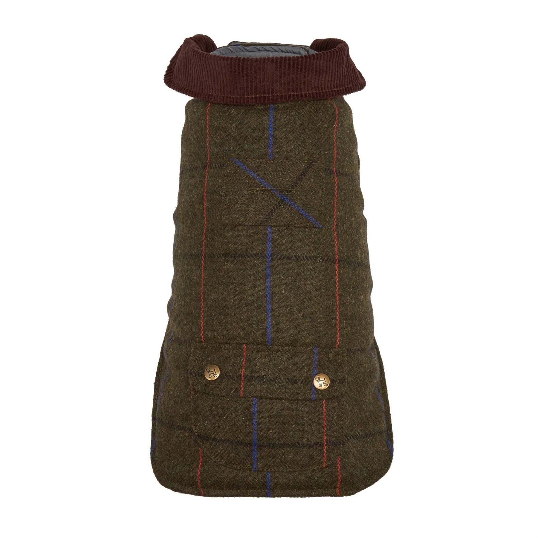 Up Country Tweed Dog Coat, Green, 16