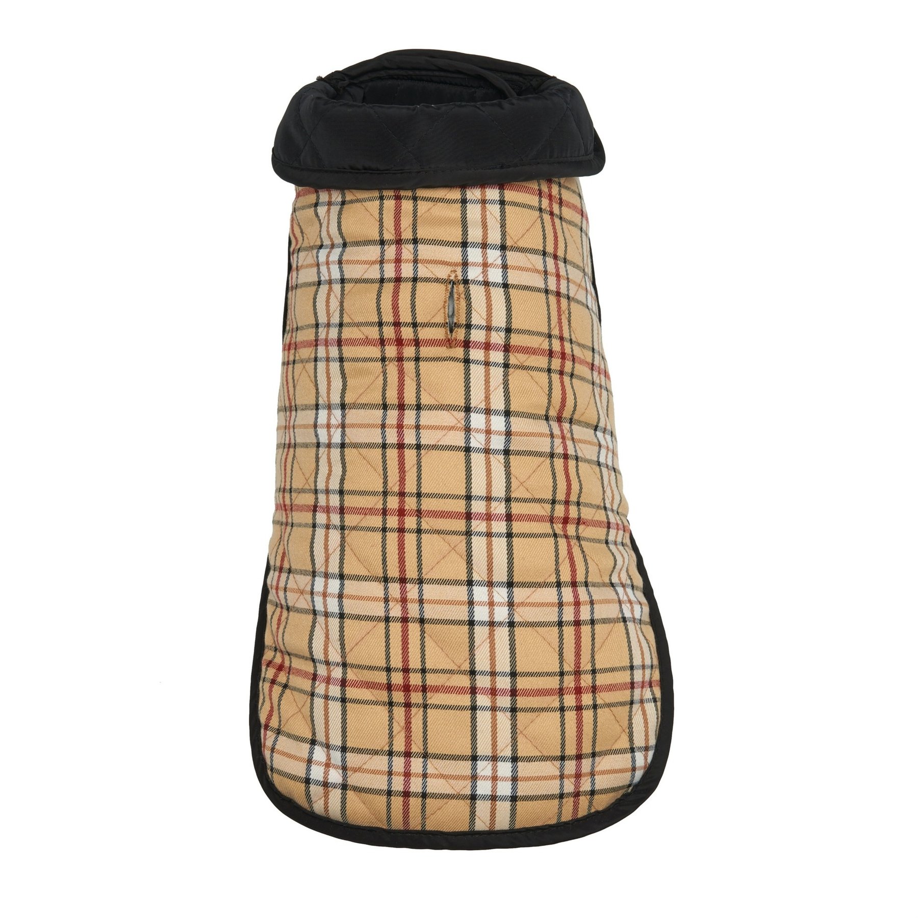 Up Country Plaid Quilted Dog Coat, Tan, 16