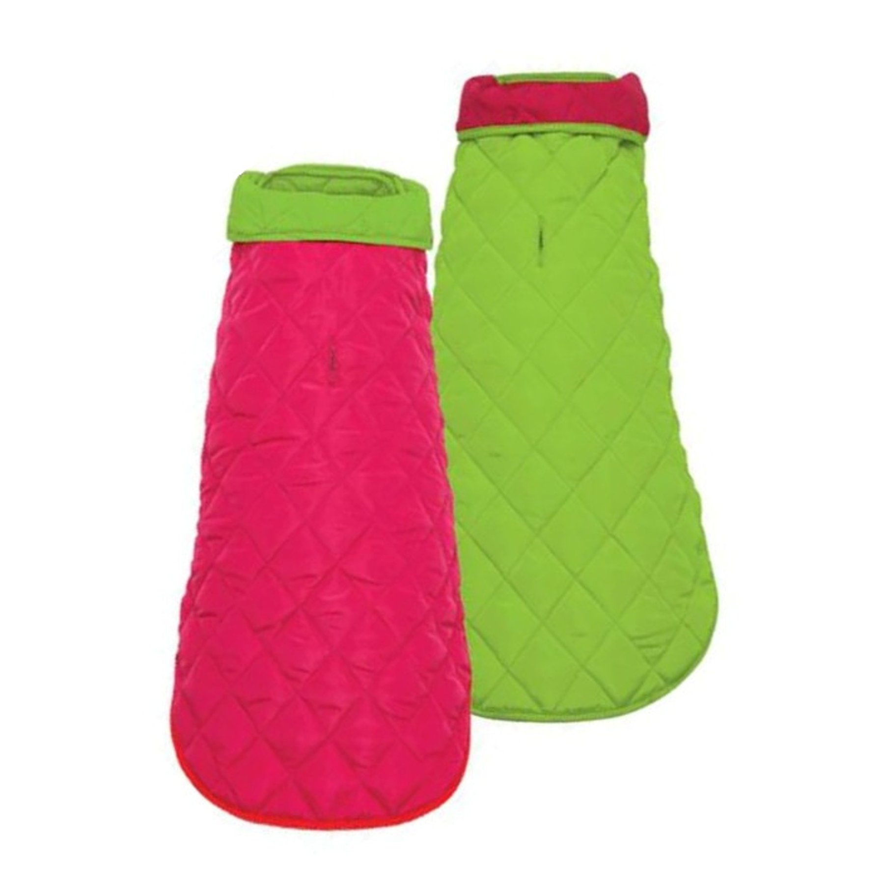 Up Country Quilted Dog Coat, Pink/Lime, 18