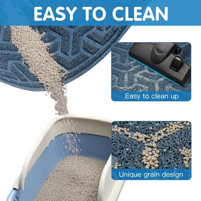 Show full view: UPSKY Waterproof Cat Litter Trapping Mat, 35 x 24-in, Blue slide 4 of 8