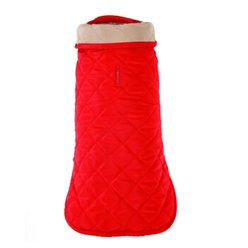 Up Country Quilted Dog Coat, Red/Khaki, 24