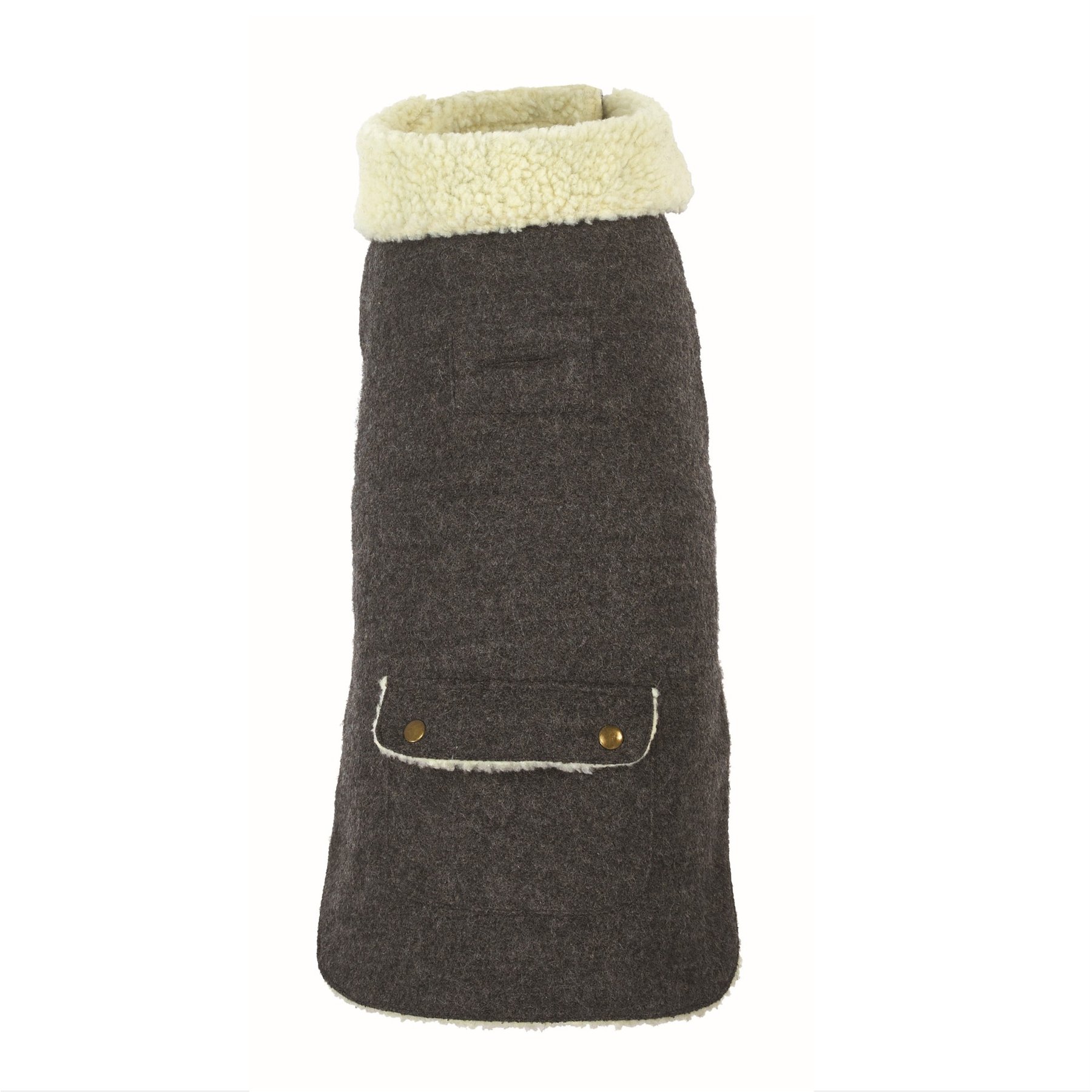 Up Country Wool Fleeced Lined Dog Coat, Gray, 16