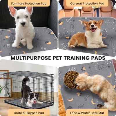 Show full view: UPSKY Washable Non-Slip Fast Absorbent Dog Pee Pads, 34 x 36-in, 2 count, Grey slide 7 of 9