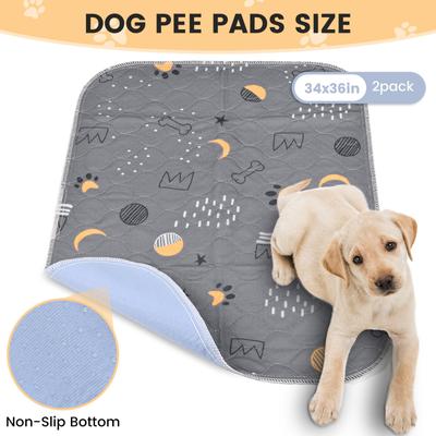 Show full view: UPSKY Washable Non-Slip Fast Absorbent Dog Pee Pads, 34 x 36-in, 2 count, Grey slide 3 of 9