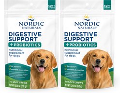 Nordic Naturals Pork Flavored Digestive Support Soft Chew Supplement for Dogs, 10.58-oz bundle