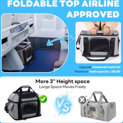 Supet Anti-Scratch Mesh Airline Approved Bag Dog & Cat Carrier, Grey slide 2 of 7
