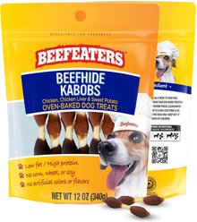 Beefeaters Beefhide Kabobs Real Chicken, Liver & Sweet Potato Rawhide Dog Chew, 12-oz bag
