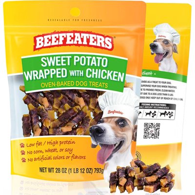 Beefeaters Beefeaters Sweet Potato Wrap Chicken Jerky Dog Treats, 28-oz bag