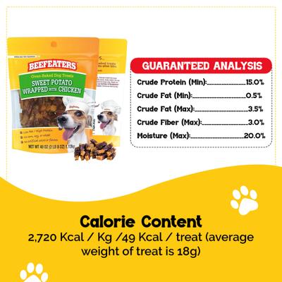 Show full view: Beefeaters Sweet Potato Wrap Chicken Jerky Dog Treats, 40-oz bag slide 8 of 10