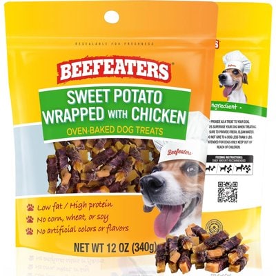 Beefeaters Beefeaters Sweet Potato Wrap Chicken Jerky Dog Treats, 12-oz bag