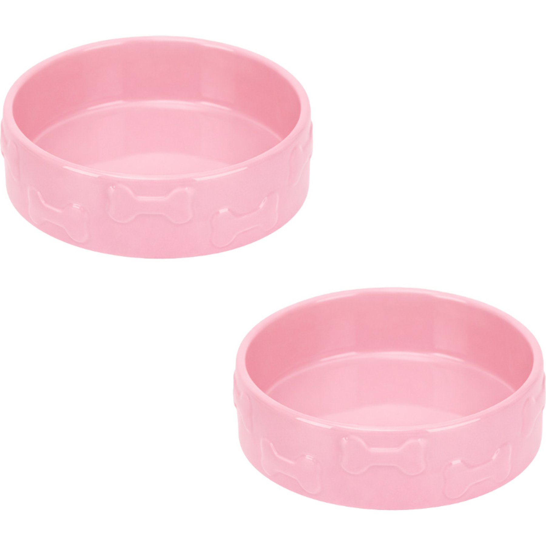 Park Life Designs Manor Dog Bowl Set, Pink, 2 count, Medium