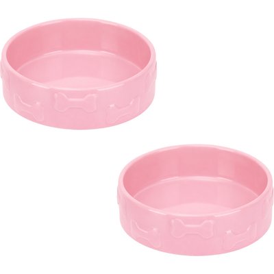Park Life Designs Park Life Designs Manor Dog Bowl Set, Pink, 2 count, Small