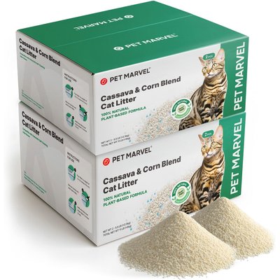 Pet Marvel Pet Marvel Creamy Plant-Based Cassava Scented Clumping Cat Litter, 5.5-lb bag, case of 4