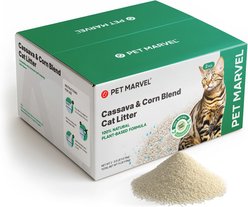 Pet Marvel Creamy Plant-Based Cassava Scented Clumping Cat Litter, 11-lb bag, 2 count