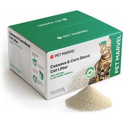 Pet Marvel Pet Marvel Creamy Plant-Based Cassava Scented Clumping Cat Litter, 5.5-lb bag, case of 2