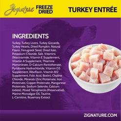 Zignature Turkey Entrée Freeze-Dried Dog Food, 25-oz bag slide 2 of 9