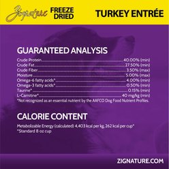 Zignature Turkey Entrée Freeze-Dried Dog Food, 4-oz bag slide 2 of 9