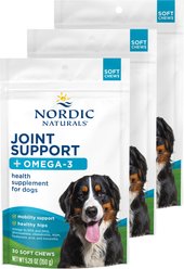 Nordic Naturals Pork Flavored Joint Support Soft Chew Supplement for Dogs, 15.87-oz bundle