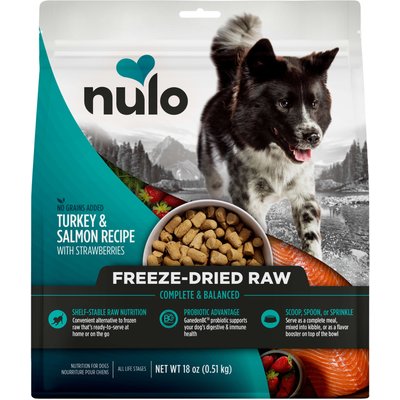 Nulo Nulo Salmon & Turkey Recipe with Strawberries Grain-Free Freeze-Dried Raw Dog Food, 18-oz bag