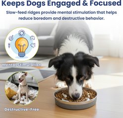 PawsPik Stainless Steel Four-Ridge Slow Feeder Dog Bowl slide 2 of 9