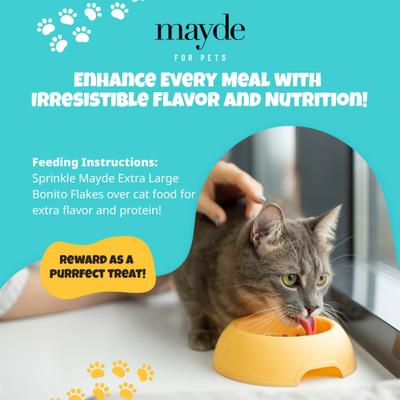 Show full view: Mayde Extra Large Bonito Flakes Crunchy Cat Dehydrated Treats, 4-oz bag slide 6 of 10