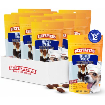 Beefeaters Beefeaters Beefhide Kabobs Real Chicken, Liver & Sweet Potato Rawhide Dog Chew, 1.58-oz, case of 12