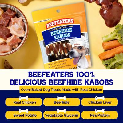 Show full view: Beefeaters Beefhide Kabobs Jerky Dog Treats, 40-oz bag slide 4 of 9