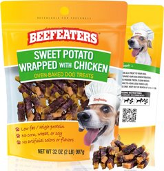 Beefeaters Sweet Potato Wrap Chicken High-Protein Jerky Dog Treats, 32-oz bag