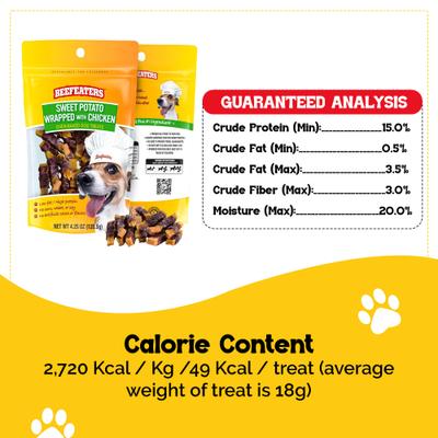 Show full view: Beefeaters Sweet Potato Wrap Chicken Jerky Dog Treats, 4.25-oz bag slide 8 of 9