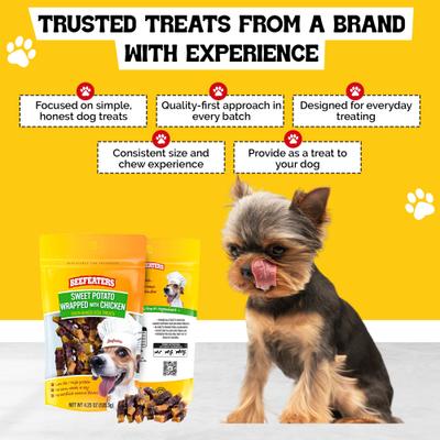 Show full view: Beefeaters Sweet Potato Wrap Chicken Jerky Dog Treats, 4.25-oz bag slide 7 of 9