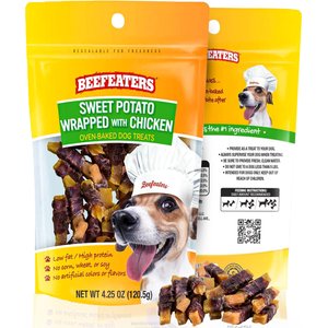 Beefeaters Sweet Potato Wrap Chicken Jerky Dog Treats, 4.25-oz bag