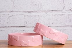 Park Life Designs Manor Dog Bowl Set, Pink, 2 count, Small slide 2 of 3