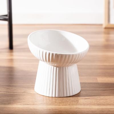 Show full view: Park Life Designs Fluted Tilt Cat Elevated Bowl Set, 2 count, White, Small slide 3 of 3