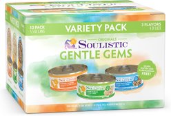 Soulistic Originals Gentle Gems Variety Pack Grain-Free Wet Cat Food, 5.5-oz can, case of 12