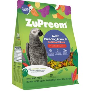 ZuPreem AvianBreeder FruitBlend with Natural Fruit Flavors Parrot & Conure Food, 2-lb bag