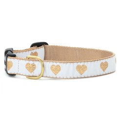 Up Country Heart of Gold Dog Collar, White, X-Small: 6 to 12-in neck, 5/8-in wide