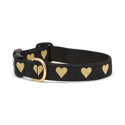Up Country Heart of Gold Dog Collar, Black, X-Small: 6 to 12-in neck, 5/8-in wide