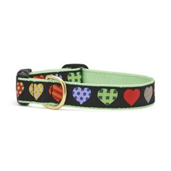 Up Country Colorful Hearts Dog Collar, X-Small: 6 to 12-in neck, 5/8-in wide