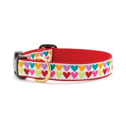 Up Country Pop Hearts Dog Collar, X-Small: 6 to 12-in neck, 5/8-in wide