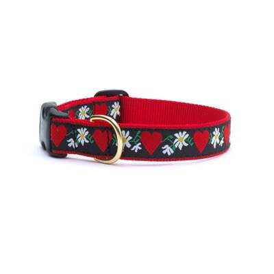 Up Country Up Country Hearts & Flowers Dog Collar, Medium: 12 to 18-in neck, 1-in wide