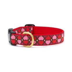 Up Country All Hearts Dog Collar, X-Small: 6 to 12-in neck, 5/8-in wide