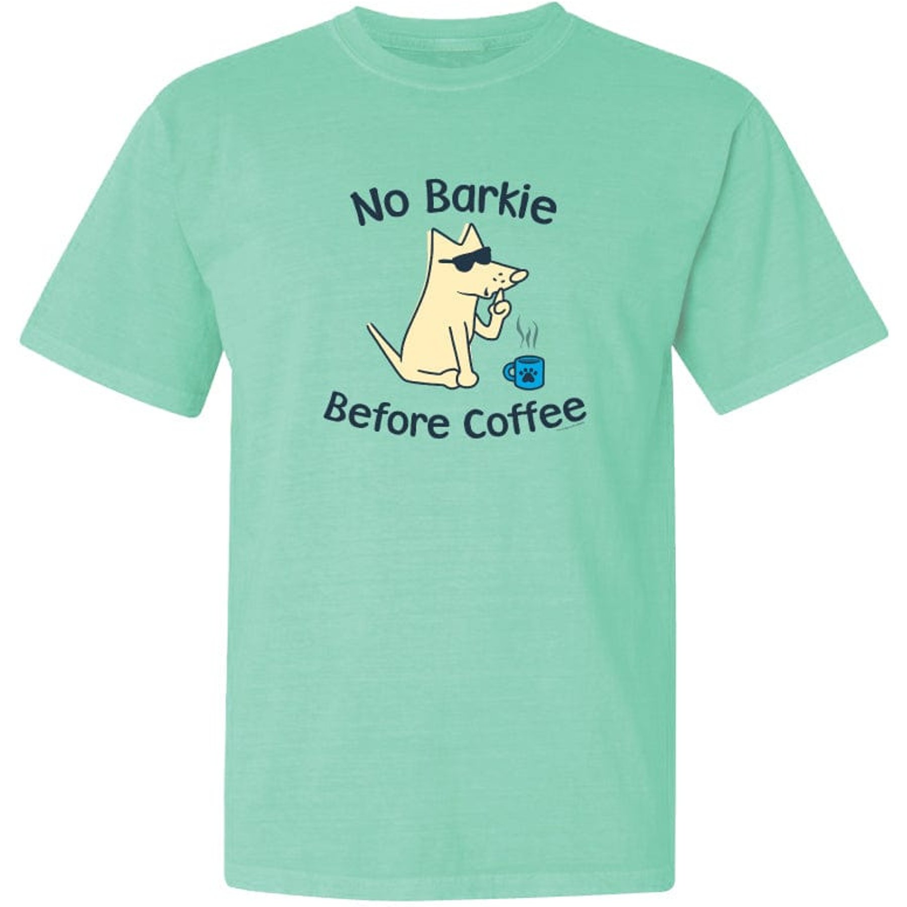 Teddy the Dog No Barkie Before Coffee Classic Tee, Reef, XXX-Large